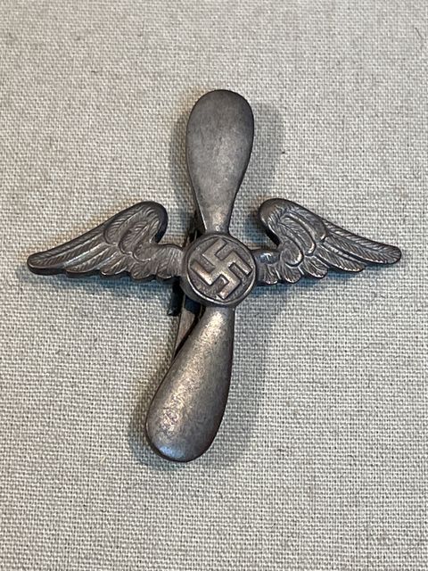 Original Nazi Era German NSFK or SA Flying Corps Collar Tab Device