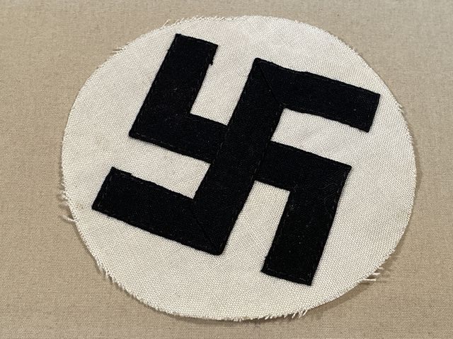 Original Nazi Era German NSDAP Member's Arm Band Swastika & Circle