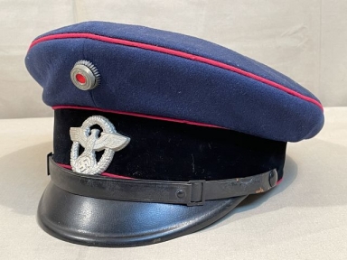 Original Nazi Era German Fire Police NCO's Visor Hat, Feuerschutzpolizei