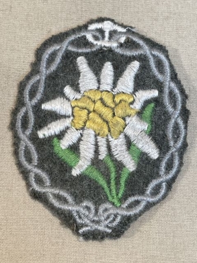 Original WWII German Mountain Troops Sleeve Edelweiss