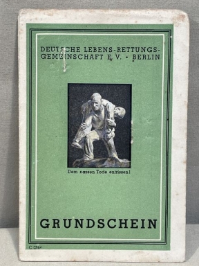 Original WWII German DLRG Member's ID Card, GRUNDSCHEIN