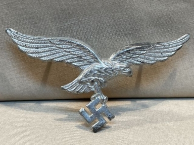 Original WWII German Luftwaffe (Air Force) Visor Cap Eagle, Late-War Example