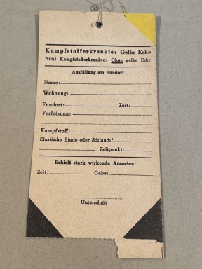 Original WWII German Medical Tag for Wounded Person