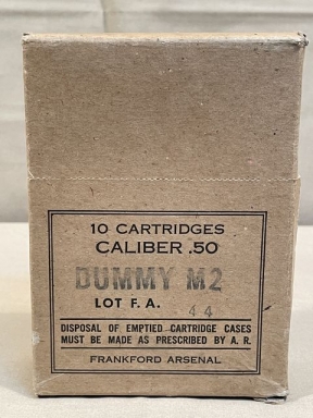 Original WWII Era US Army DUMMY M2 .50 Caliber Cartridges, SEALED BOX OF 10