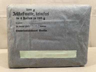 Original WWII German Large Package of Cellulose Wadding, Zellstoffwatte