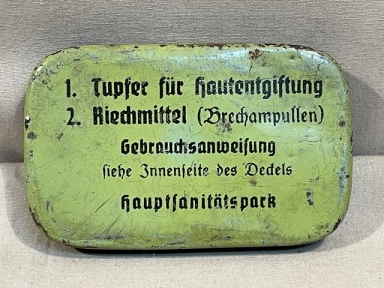 Orignal WWII German Medical Swabs for Skin Container, Tupfer für Hautentgiftung