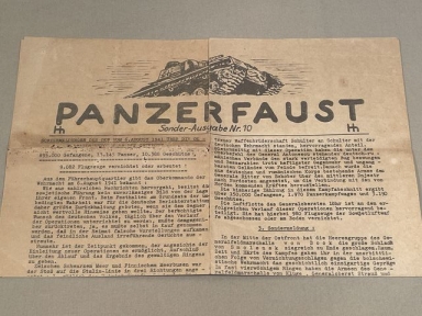 Original WWII German OKW Newspaper, PANZERFAUST Special Edition No. 10