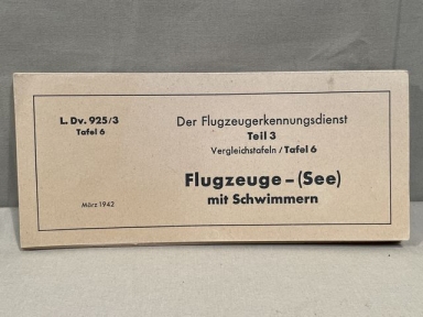 Original WWII German Training Sheet, Sea Planes