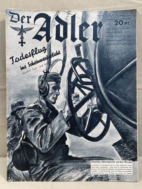 Original WWII German Luftwaffe Magazine Der Adler, March 1940