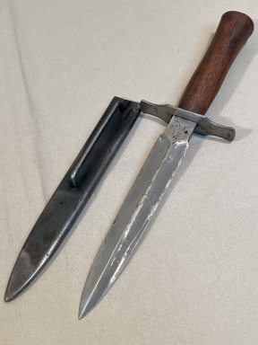 Original WWII French Fighting Knife and Scabbard, Made During German Occupation!