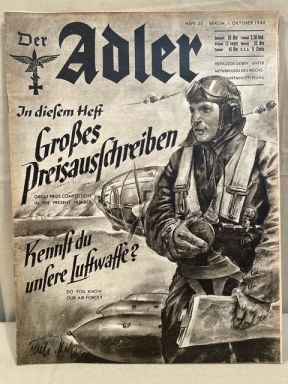 Original WWII German Luftwaffe Magazine Der Adler, October 1940