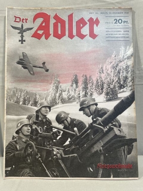 Original WWII German Luftwaffe Magazine Der Adler, December 1940
