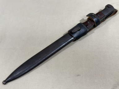 Original WWII German 98K Bayonet and Scabbard with Late-War Frog, MATCHING!