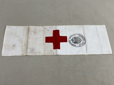Original WWI German Military Red Cross Arm Band, FREIWILL. KRANKENPFLEGE