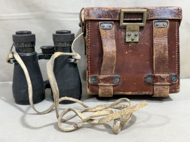 Original WWI German Model 08 Binoculars with Neck Strap and Case