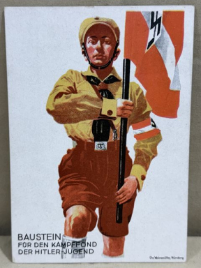 Original 1933 German Hitler-Jugend (Hitler Youth) Postcard, BAUSTEIN
