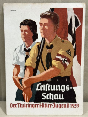 Original 1939 German Hitler-Jugend (Hitler Youth) Postcard, Leistungs-Schau