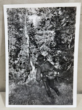 Original WWII German SS-Gebirgsdivision "Nord" in Karelien Postcard, Attack in the Forest