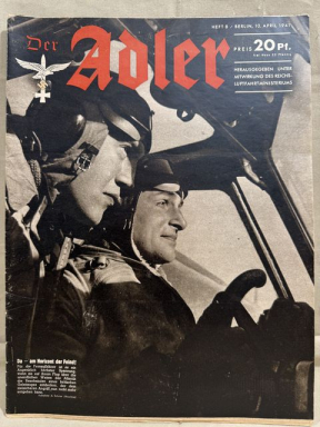 Original WWII German Luftwaffe Magazine Der Adler, April 1941