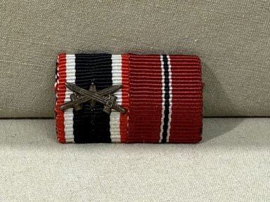 Original WWII German Two-Position Ribbon Bar, War Merit Cross, UNISSUED