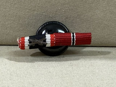 Original WWII German 2-Place Lapel Button Hole Ribbon Bar, UNISSUED