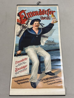 Orignal WWI Era German Advertisement Wall Hanger, Elmendrfer Above All!