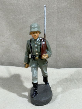 Original Nazi Era German Army Toy Soldier Marching, ELASTOLIN