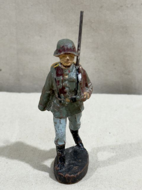 Original Nazi Era German Toy Soldier Marching with Rifle, ELASTOLIN