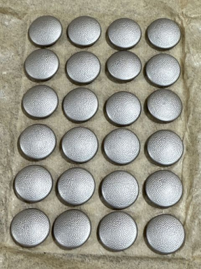 Original WWII German Card of 16mm Pebbled Button, Silver