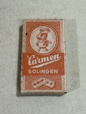 Original WWII German Box of 4 Razor Blades, Carmen SOLINGEN
