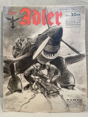 Original WWII German Luftwaffe Magazine Der Adler, February 1942
