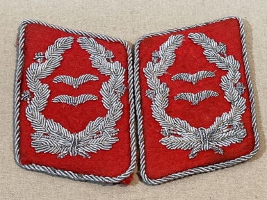 Original WWII German Luftwaffe Flak Artillery Oberstleutnant's Collar Tabs, Pair