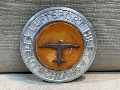 Original Nazi Era German Tinnie, LUFTSPORT HILFT DEUTSCHLAND