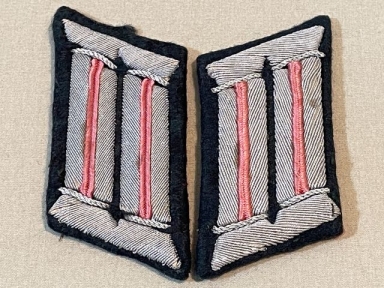 Original WWII German Army (Heer) PANZER Officer's Collar Tabs, Pair