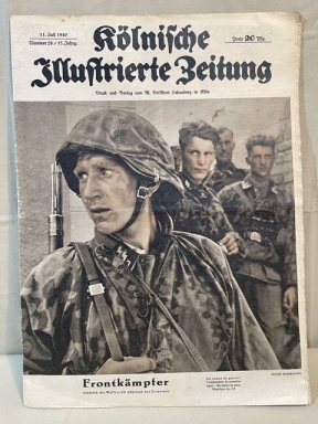 Original WWII German Kölnische Illustrierter Zeitung Magazine, WAFFEN-SS July 1940