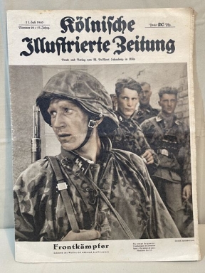 Original WWII German Klnische Illustrierter Zeitung Magazine, WAFFEN-SS July 1940
