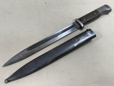 Original WWII German 98K Bayonet and Scabbard, MATCHING CARL EICKHORN