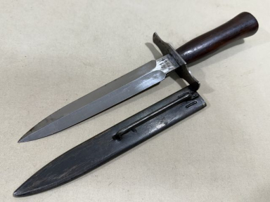 Original WWII French Fighting Knife and Scabbard, Made During German Occupation!
