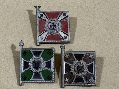 Original WWII German Flag Tinnies Set, PIONIERE/FLAK ARTILLERIE/JÄGER