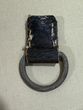 Original WWII German Rucksack D-Ring with Leather Tab