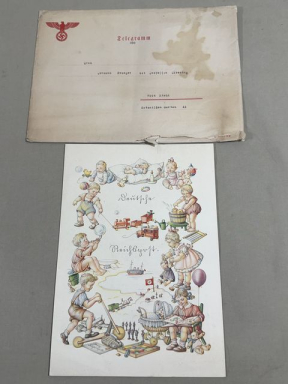 Original Nazi Era German Fancy Telegram with Envelope