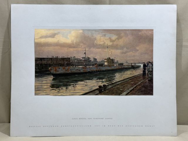 HOLD! Original WWII German "House of Art" U-Boot Print, BACK FROM ENEMY OPERATION