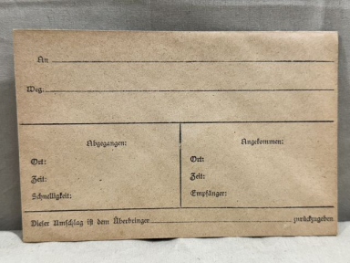 Original WWII Era German Courier Envelope, Time Sensitive