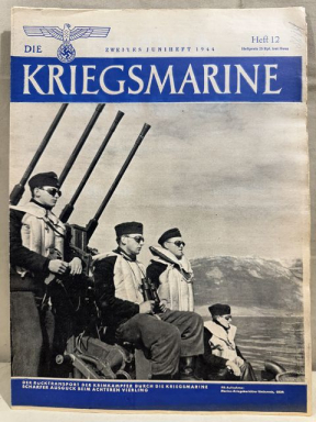 Original WWII German Die Kriegsmarine Magazine, June 1944