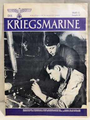 Original WWII German Die Kriegsmarine Magazine, June 1944