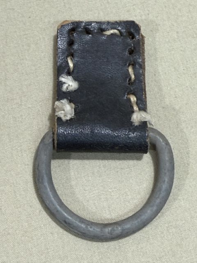 Original WWII German Rucksack D-Ring with Leather Tab