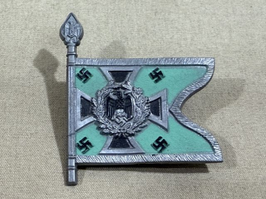Original WWII German Army Flag Tinnie, SCHTZEN-und KRAFTSCHTZEN
