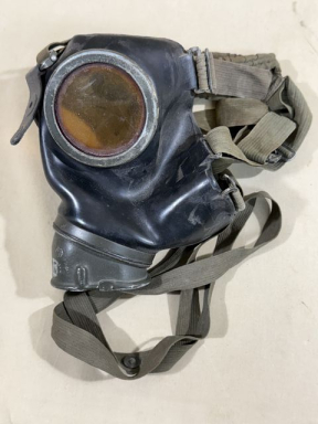 Original WWII German Soldier’s M38 Gas Mask, BLACK RUBBER