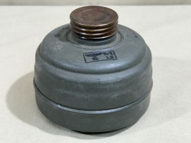 Original WWII German FE41 Gas Mask Filter w/Both Caps, UNUSED!