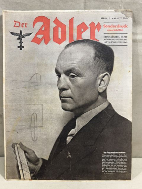 Original WWII German Luftwaffe Magazine Der Adler, May 1943